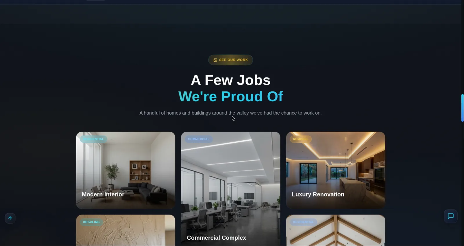 Creative Drywall website: Project gallery